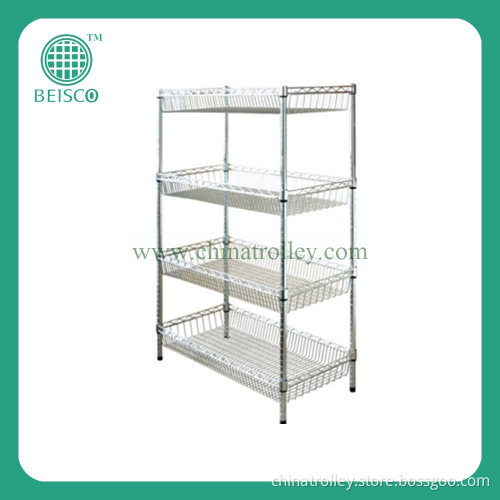 Double Sidle Slanting Wire Shelving Rack (JS-WS10)